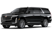 A premium black executive car with luxury features and tinted windows.